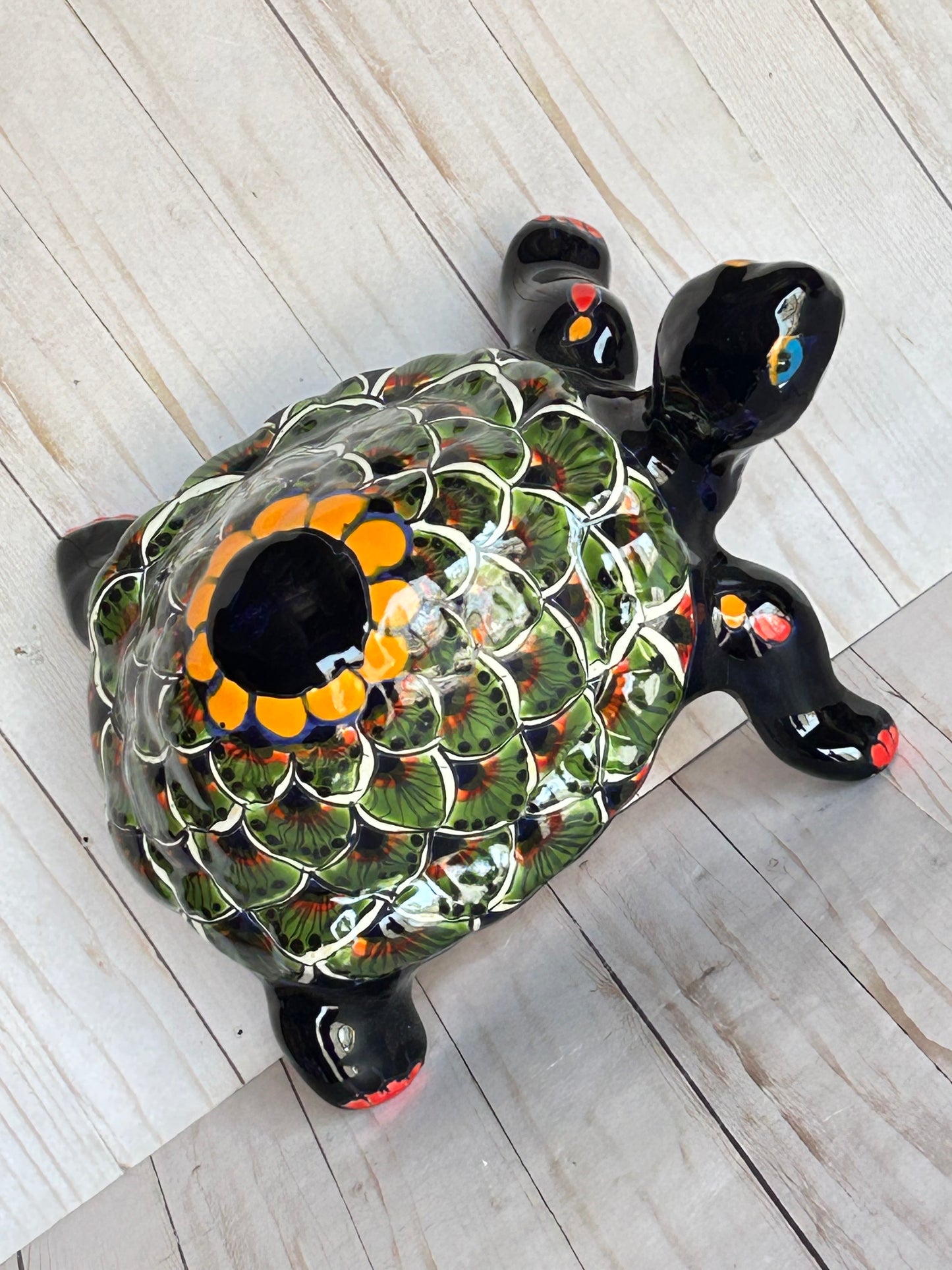 Handmade Talavera Ceramic Garden Turtles