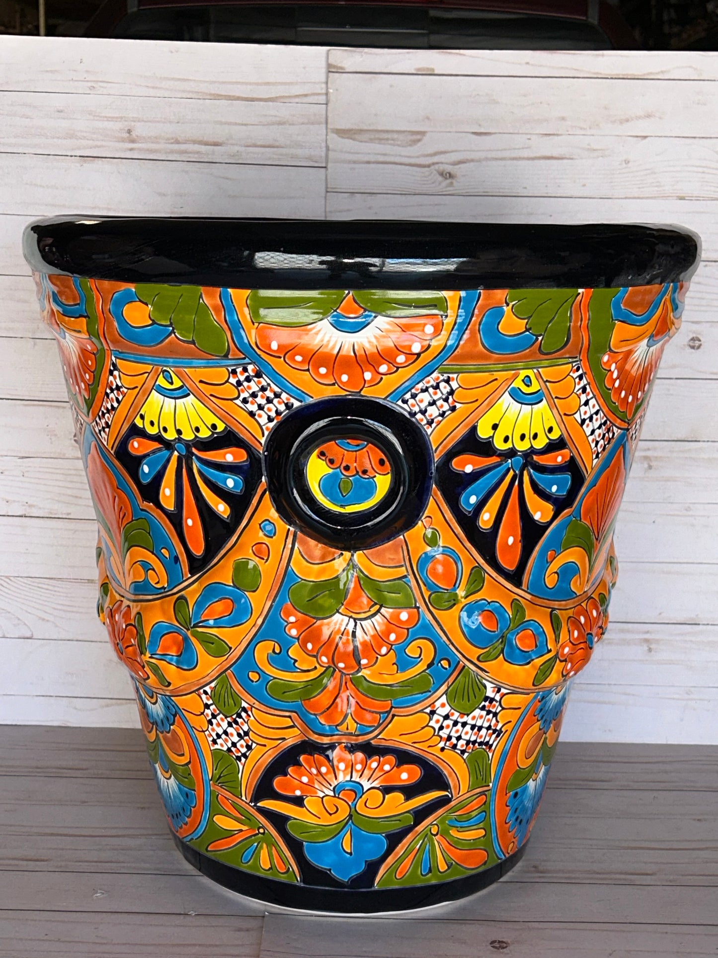 Jumbo Extra Large Handcrafted Talavera Planter – 21”H x 21” Top Diameter x 12.5” Bottom Diameter