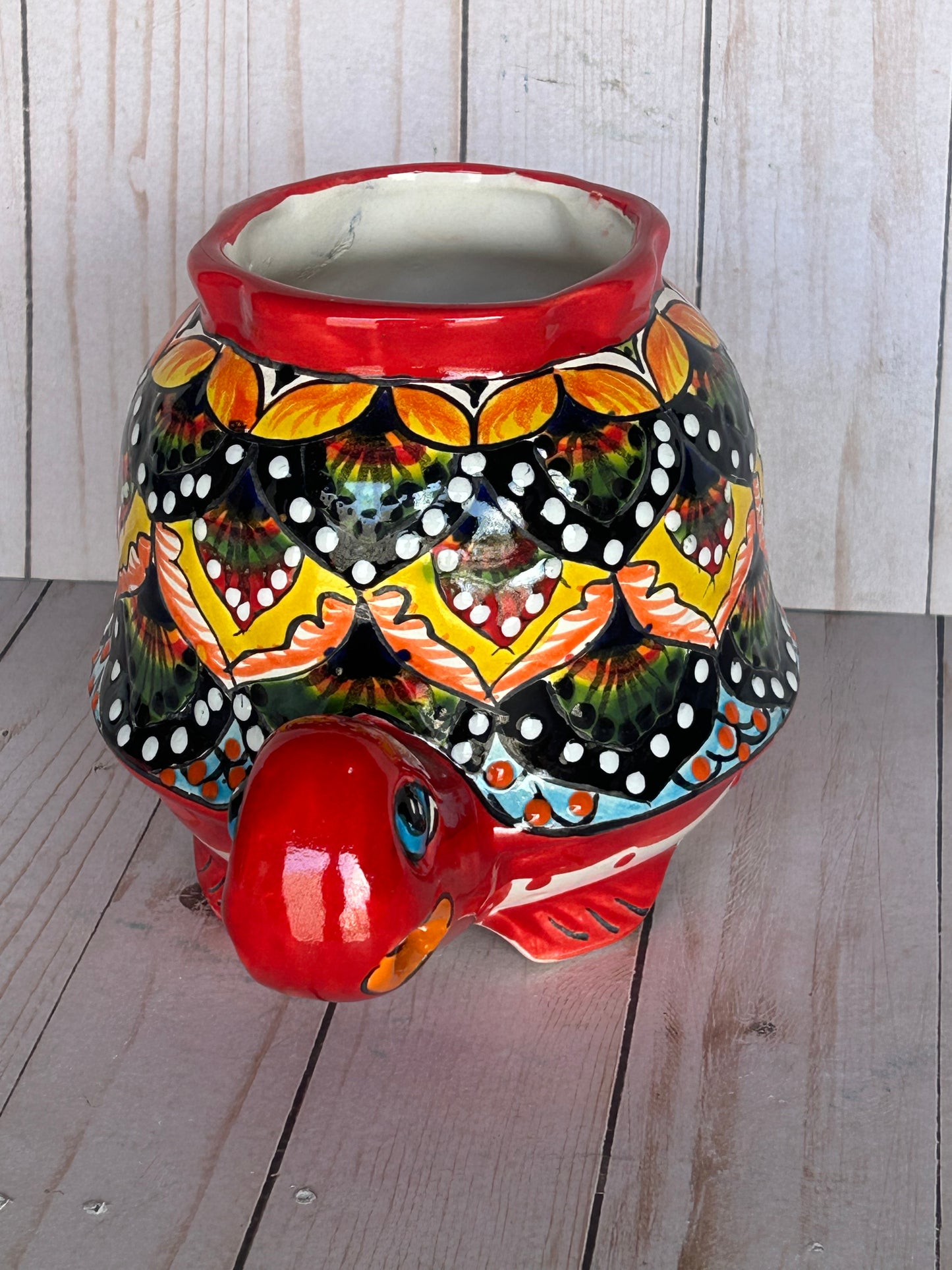 Talavera Turtle Planter- Handmade Mexican Ceramic Flower Pot