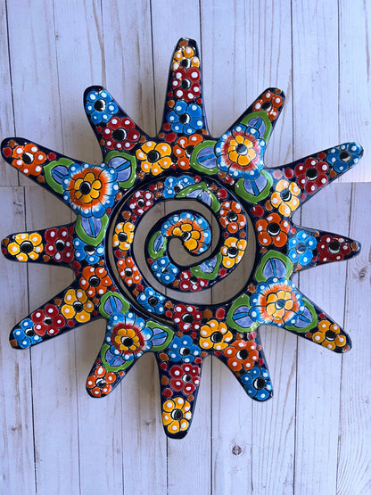 Bright Spiral Sun Talavera Ceramic