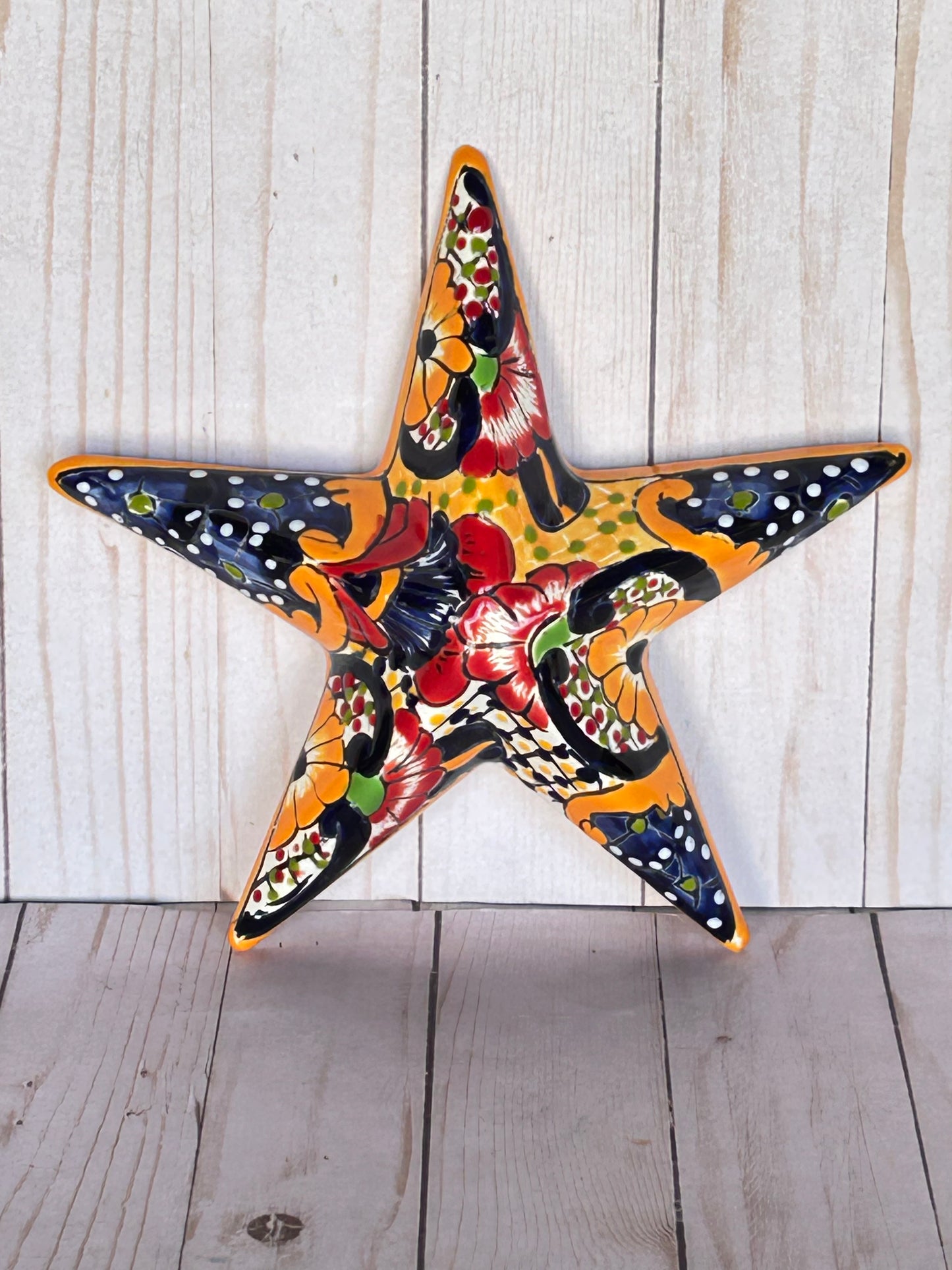 Hand-Crafted Talavera Ceramic Wall Star