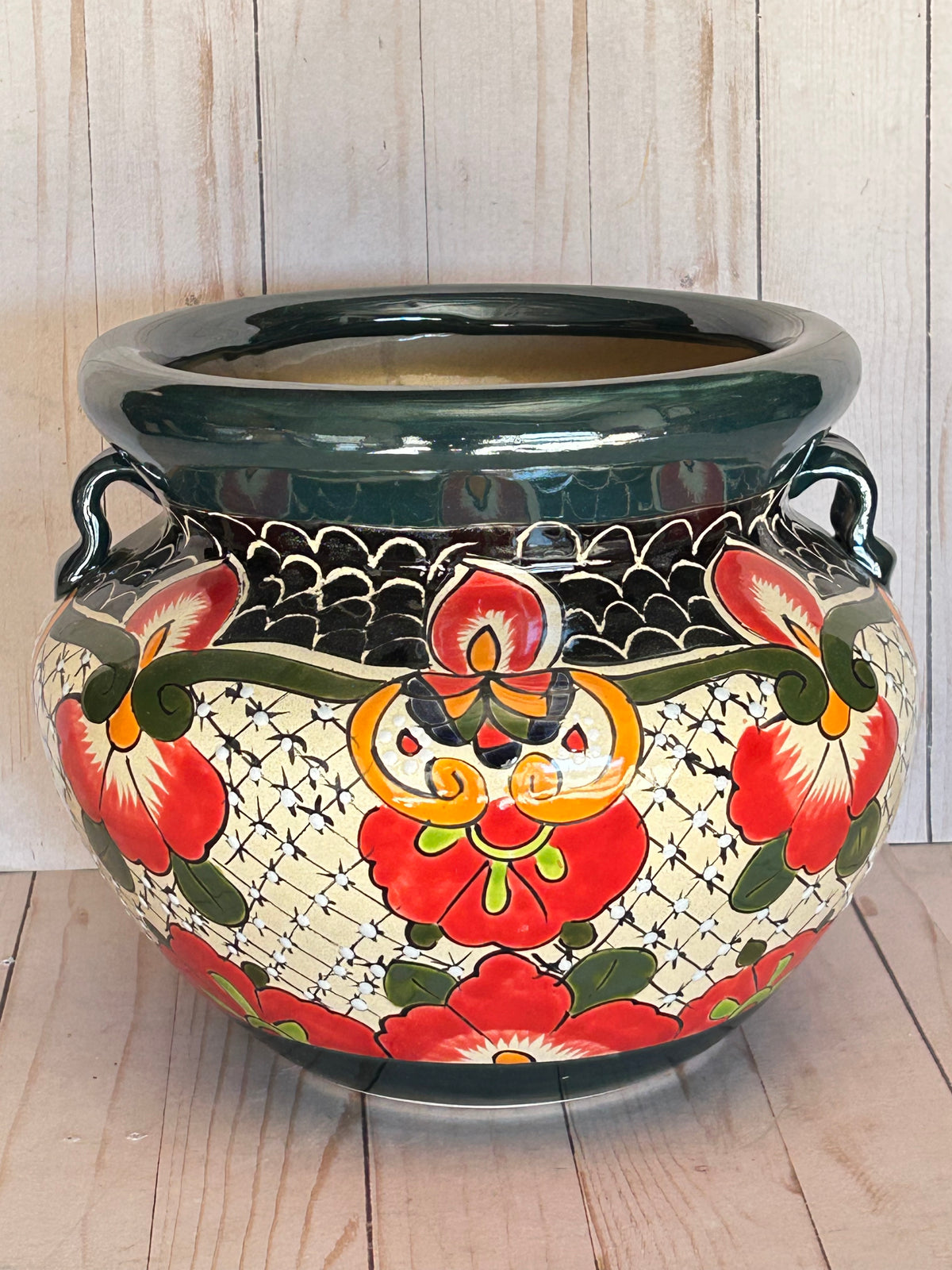 Handmade Talavera Michoacanas Planters 9.50 Tall