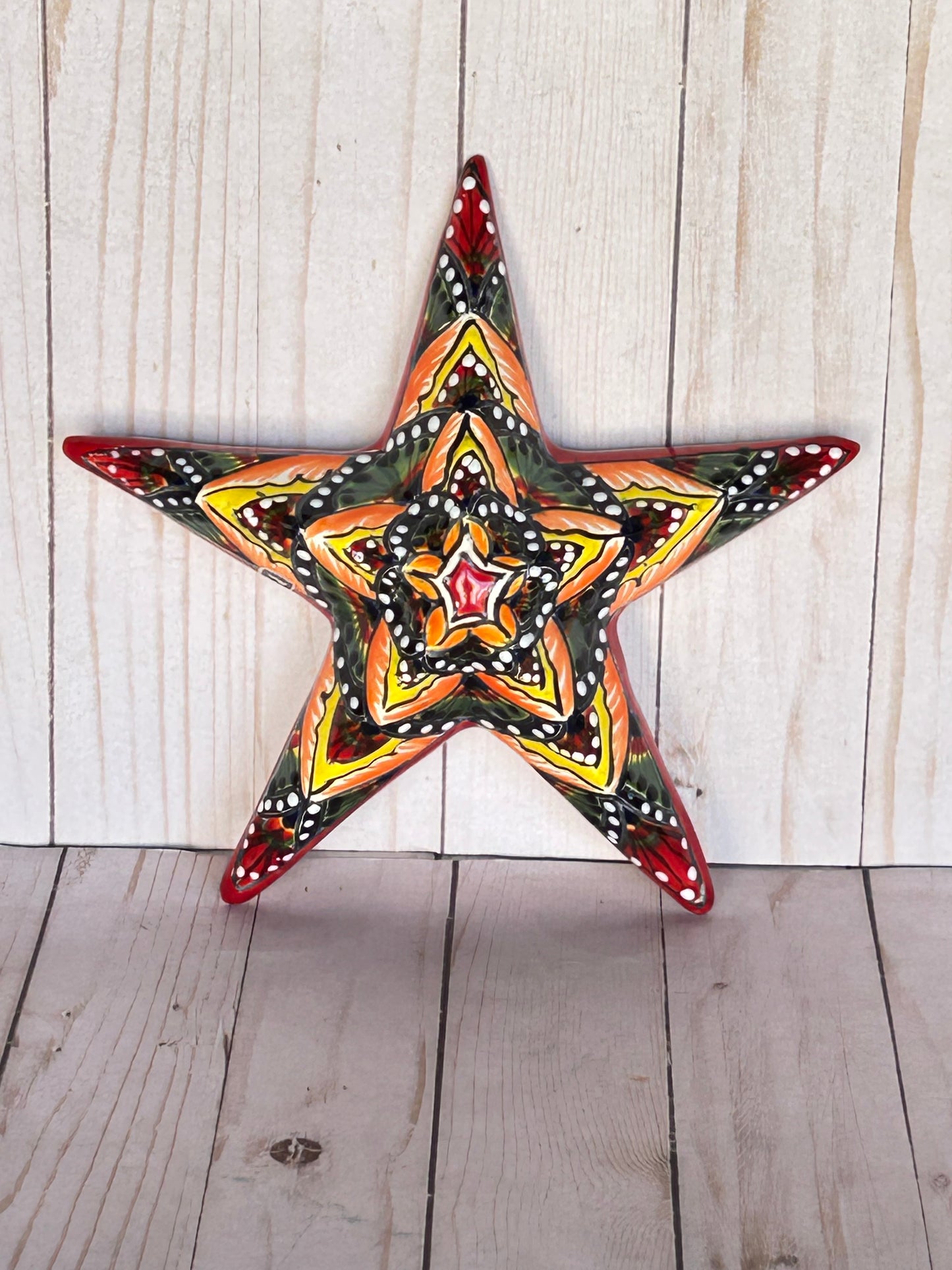 Hand-Crafted Talavera Ceramic Wall Star