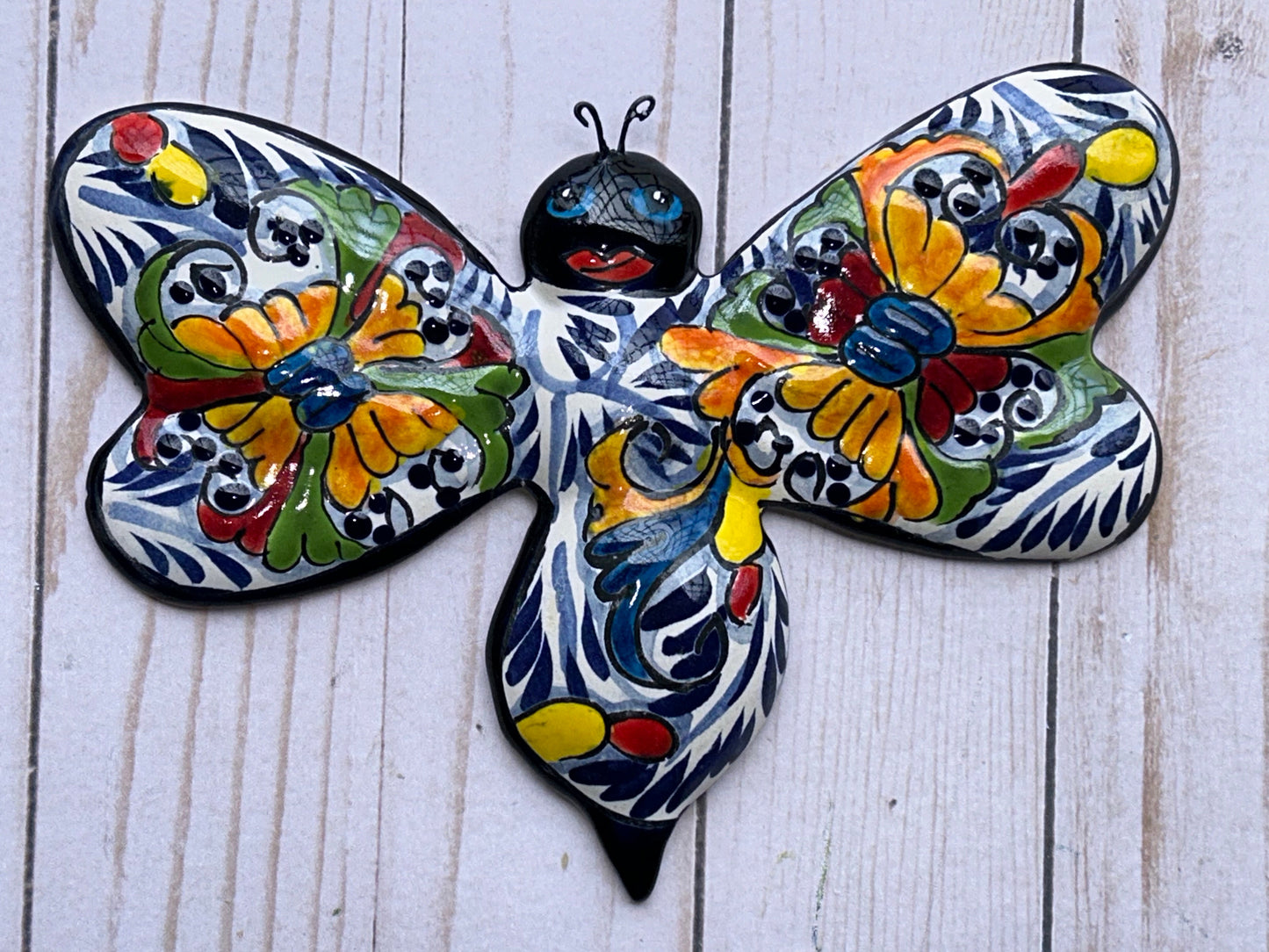 Hand-Painted Talavera Ceramic Wall Bees