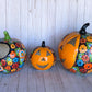 Hand-Painted Talavera Ceramic Pumpkin: Floral Jack-o'-Lantern Decor