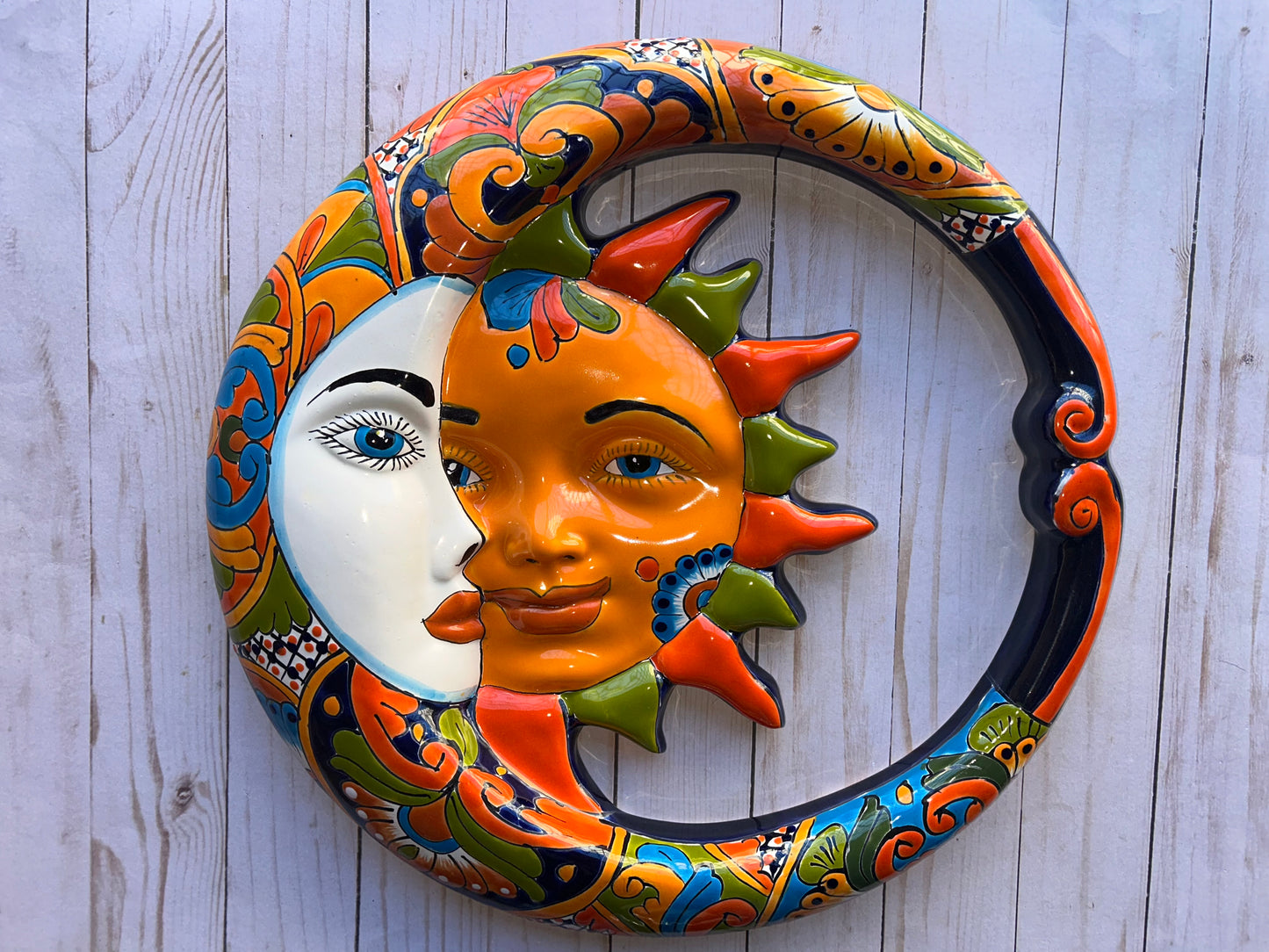 Large Mexican Talavera Hanging Eclipses