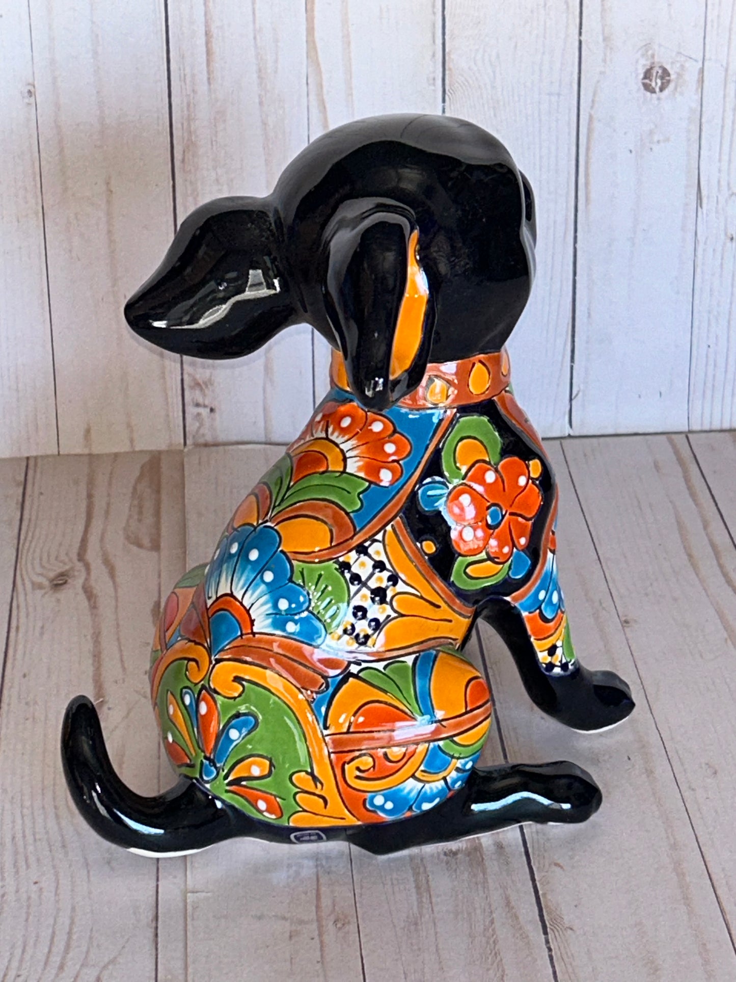 Sitting Handmade Talavera Chihuahua Figurines – Colorful Mexican Pottery Puppies
