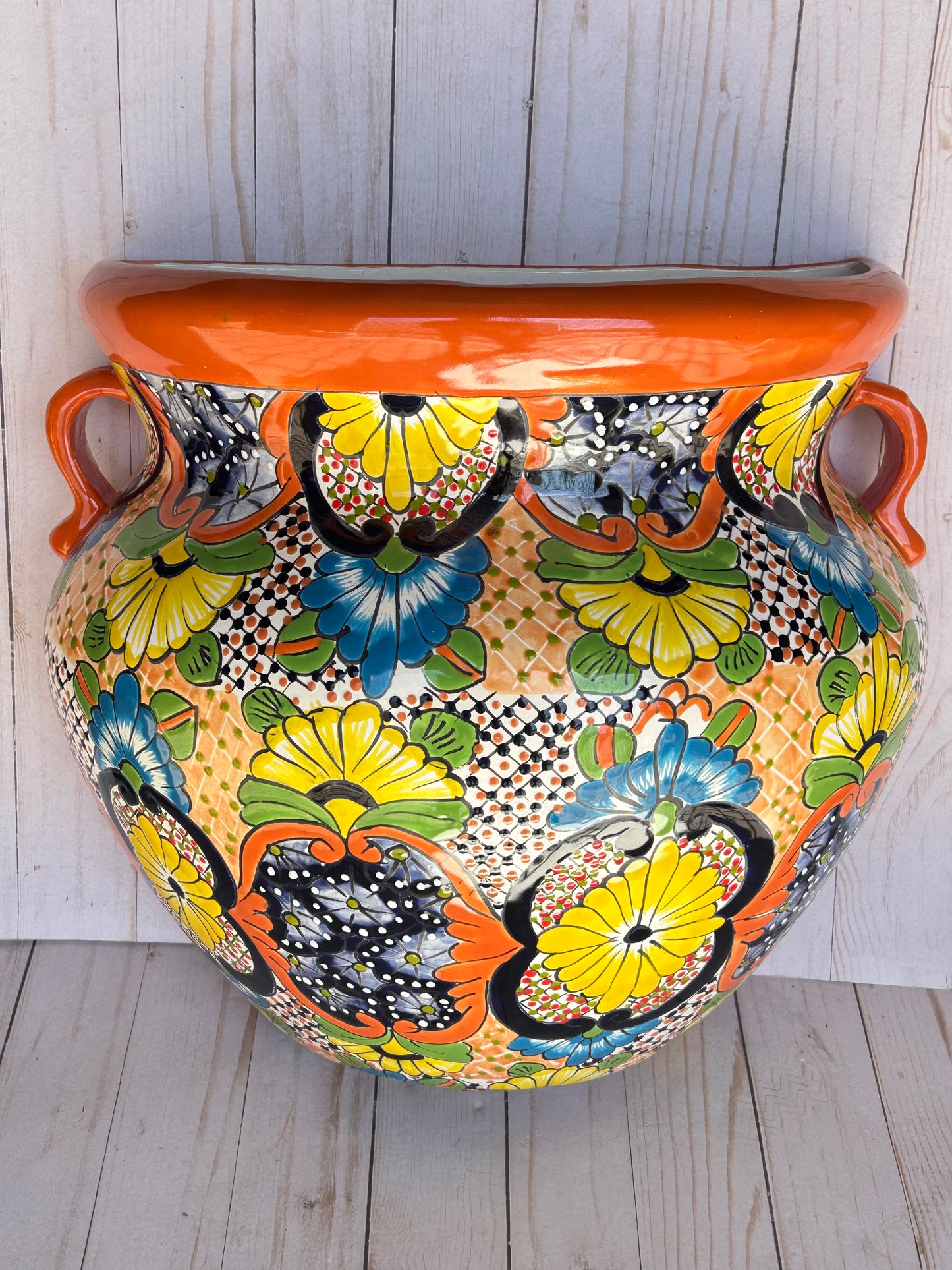 Hand-painted Wall Large Talavera Planters Mexican Style