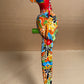 Mexican Talavera Ceramic. Hanging Parrot Red Background Classic Puebla