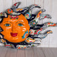 Handcrafted Large Talavera Sun Face Wall Art – Mexican Ceramic Decor, Vibrant Folk Art