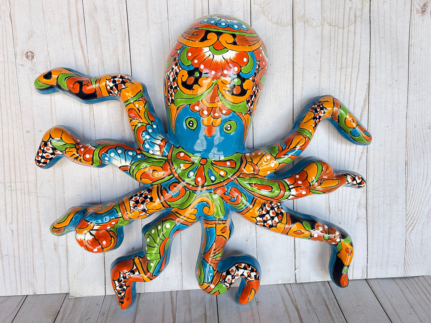 Handcrafted Talavera Ceramic Wall Hanging Octopus