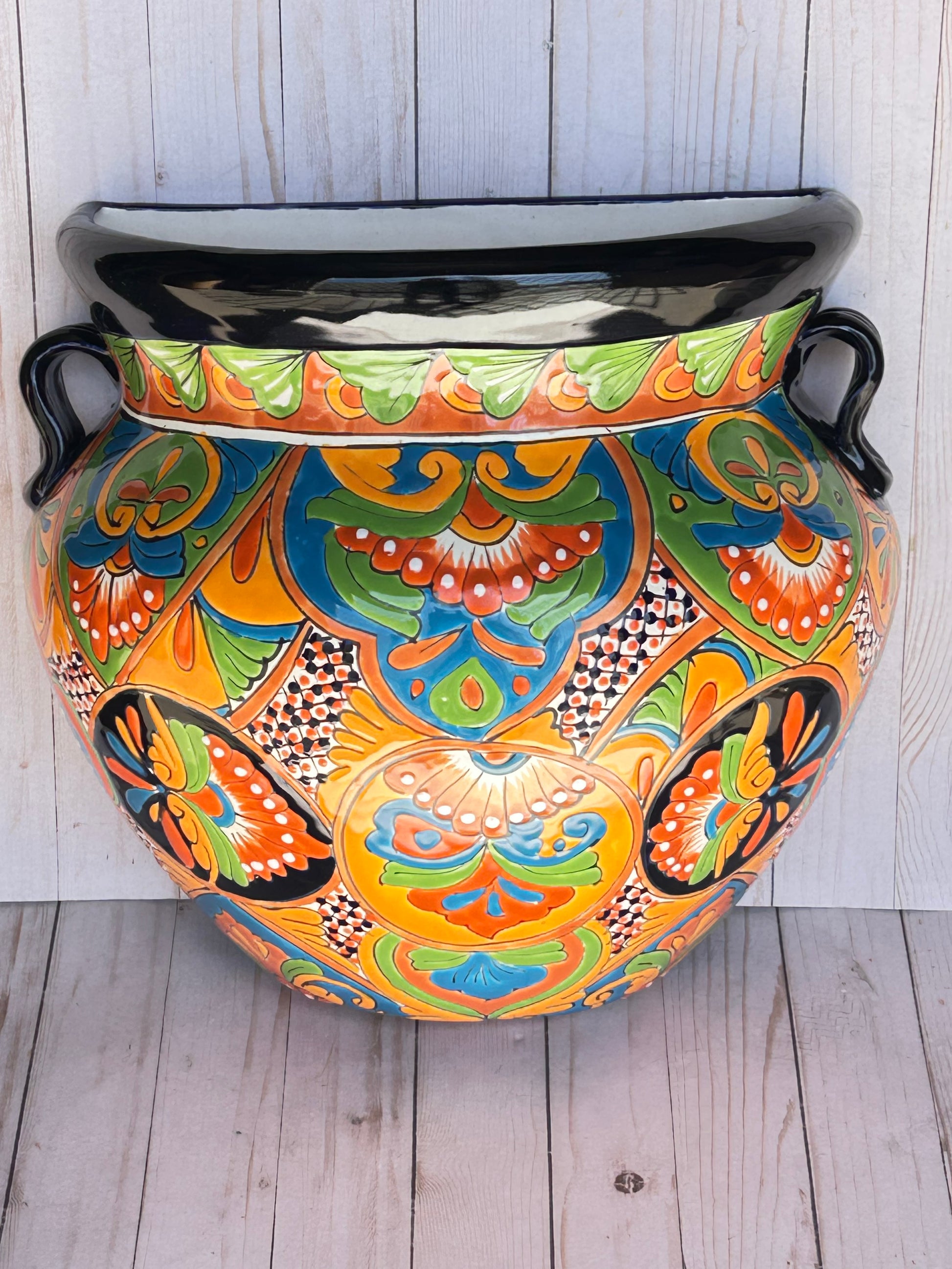 mexican planter pot Hand-painted Wall Large Talavera Planters Mexican Style – Sol de Mexico Imports