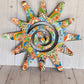 Hand-crafted Large Talavera ceramic Spiral Wall Sun