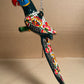 Handmade Ceramic Hanging Parrot: Maya Pattern Mexican Decor