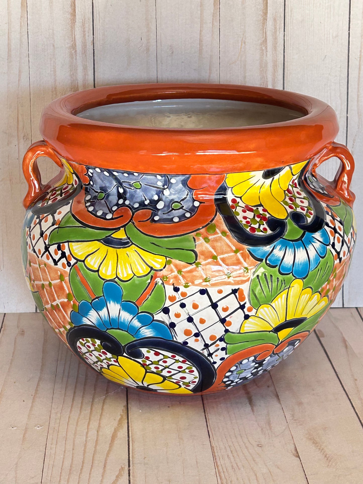 Handmade Talavera Michoacanas Planters 9.50 Tall