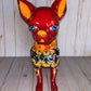 Adorable Large Talavera 13" Tall Ceramic Standing Chihuahua Dog