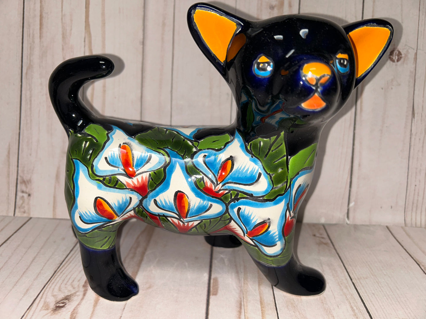 Standing Chihuahuas 7.5" Height figurine Talavera Ceramic Dog
