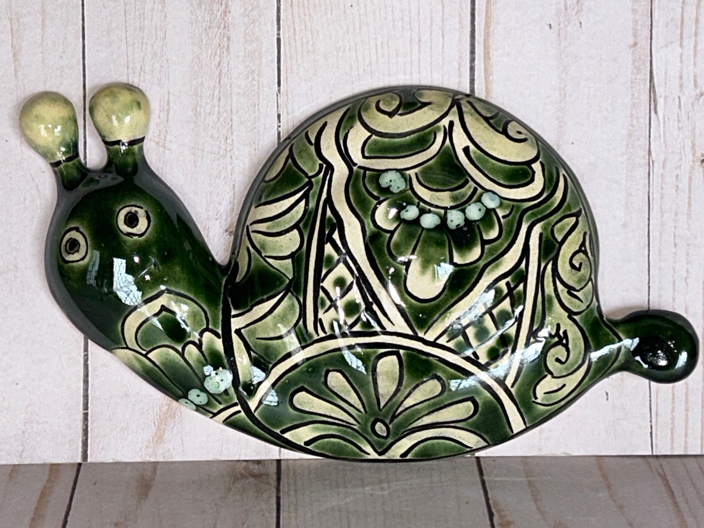 Hand-Painted Talavera Wall Snail Figurines