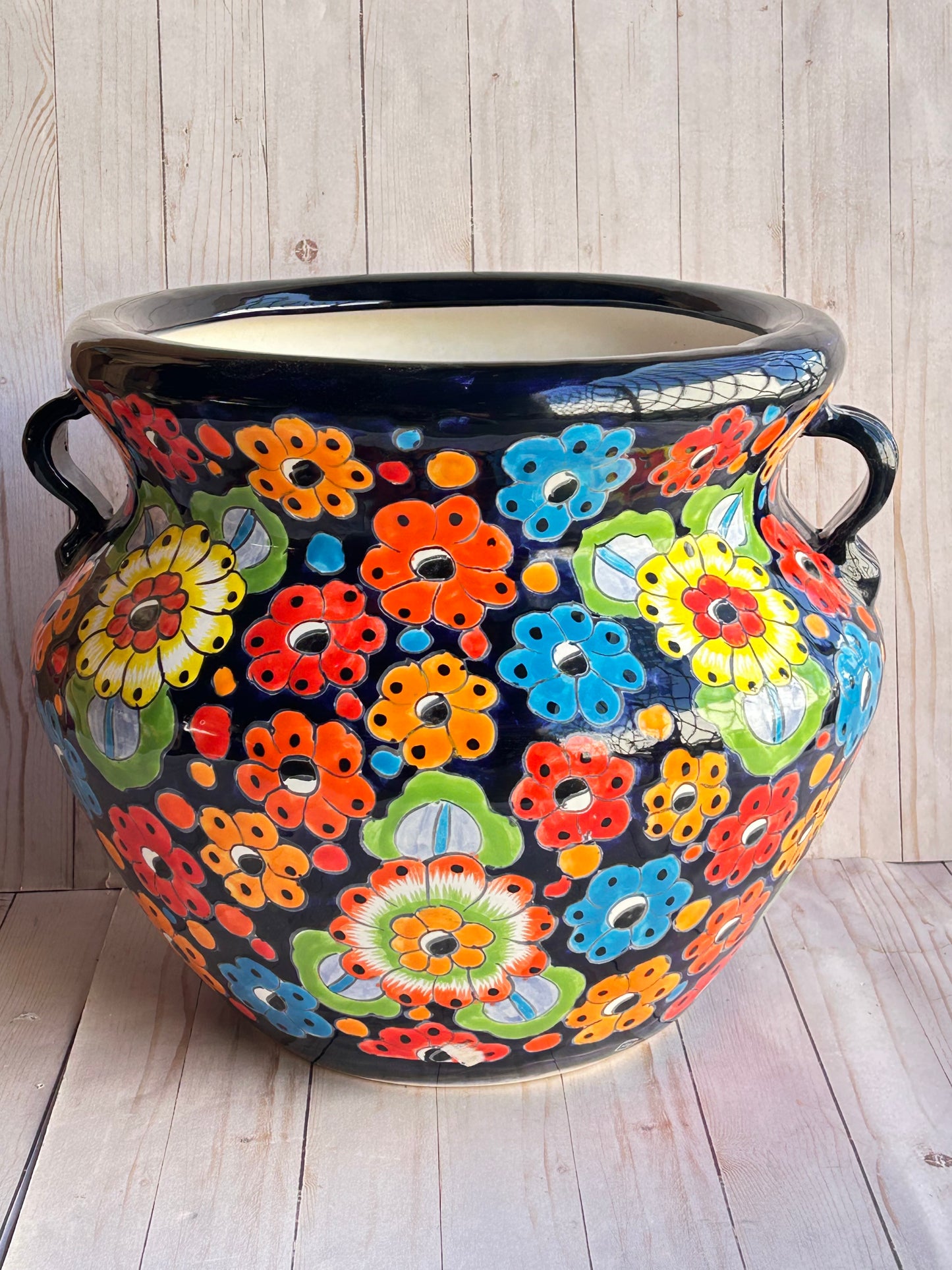 Handmade Talavera Michoacanas Planters MD-12.5"H/ LG-15"H