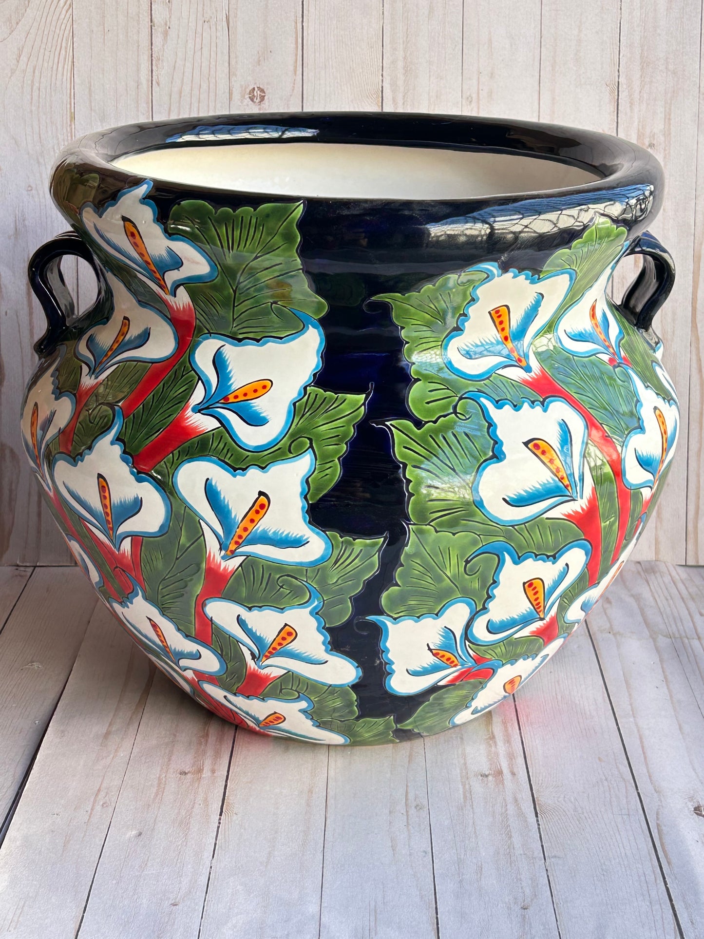 Handmade Talavera Michoacanas Planters MD-12.5"H/ LG-15"H