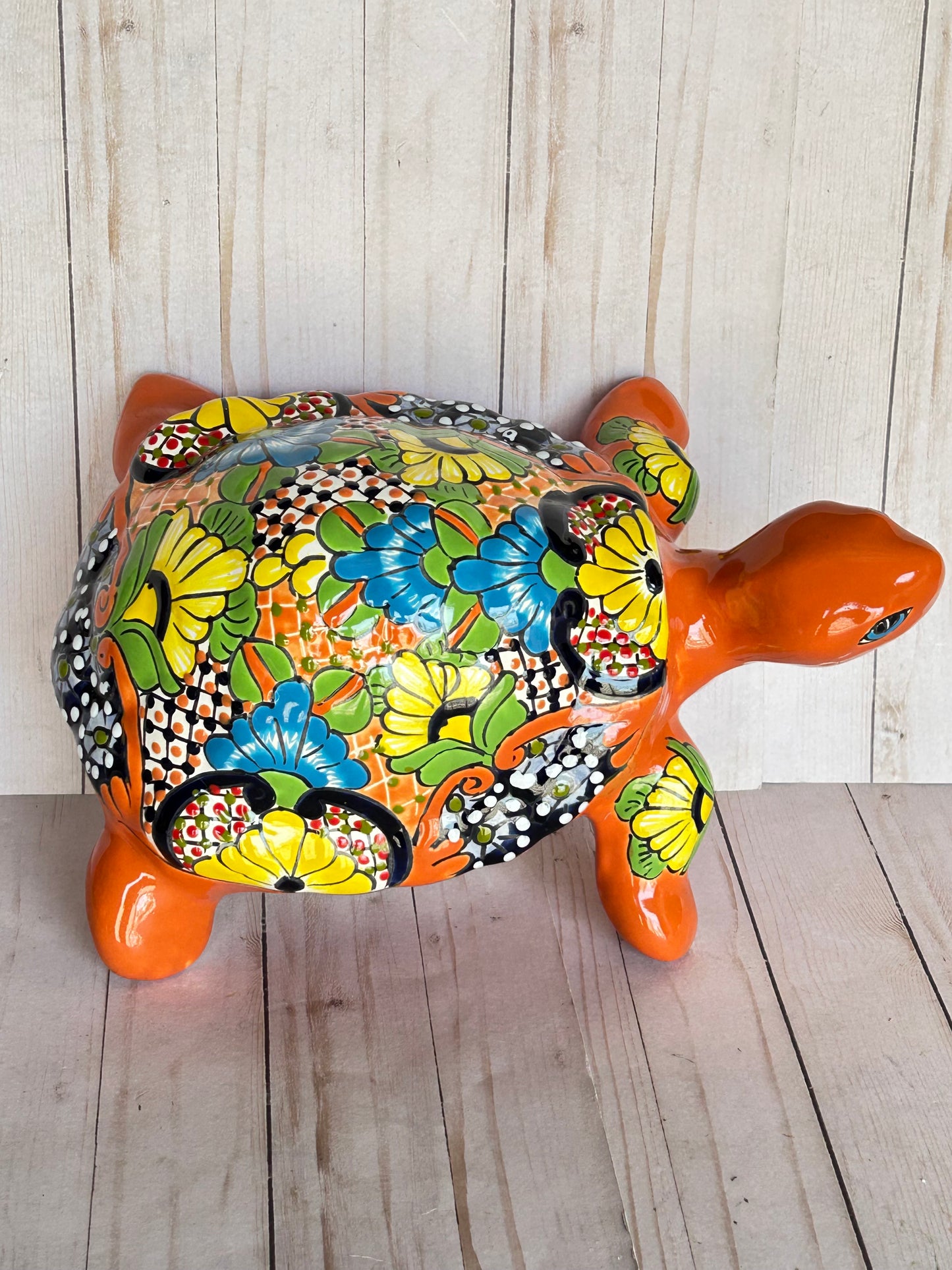 Handmade Talavera Ceramic Garden Turtles