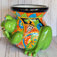 Talavera Frog Planter – Handmade Mexican Ceramic Frog Flower Pot