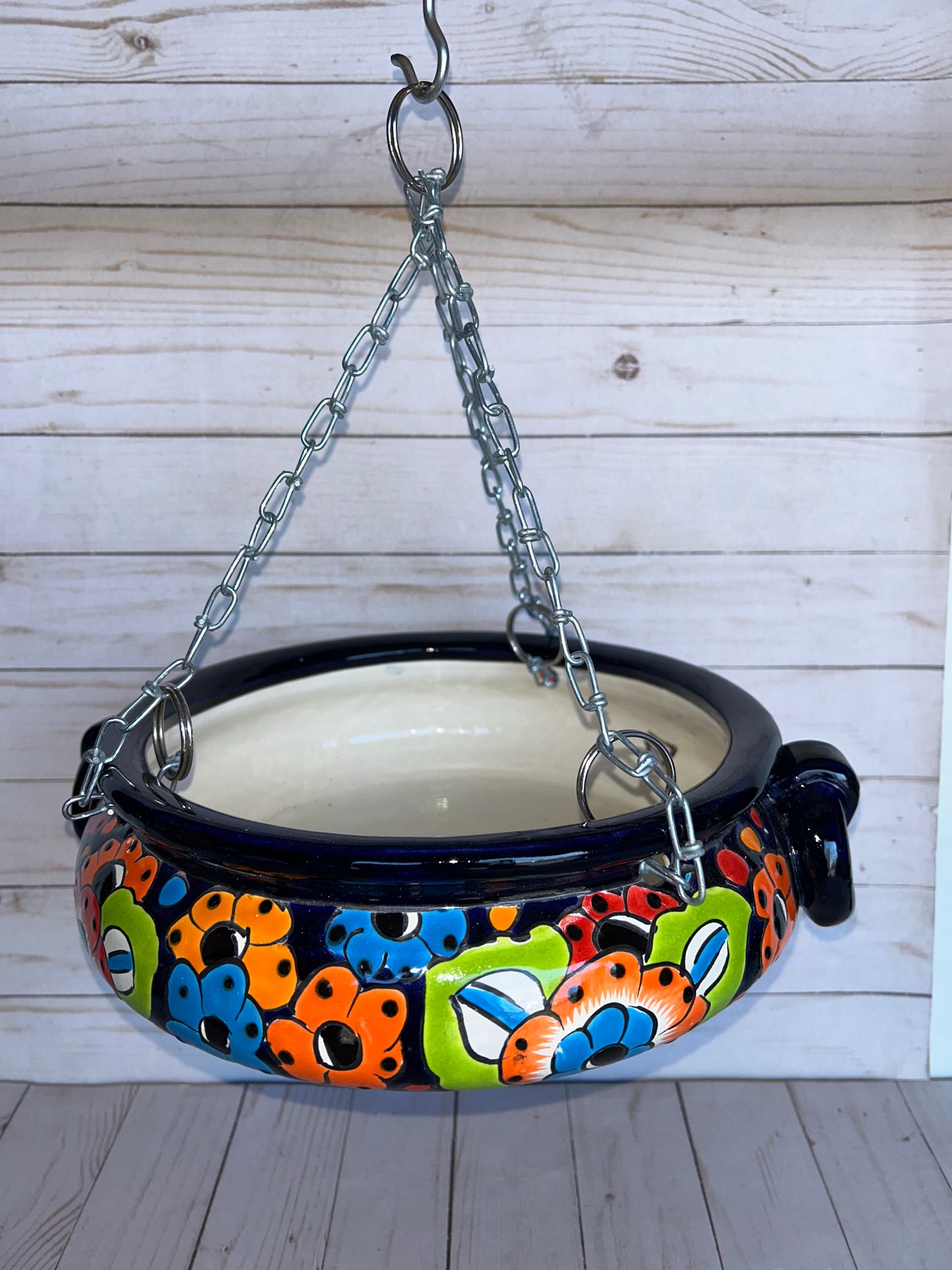 Hanging Talavera Pots With Chains.