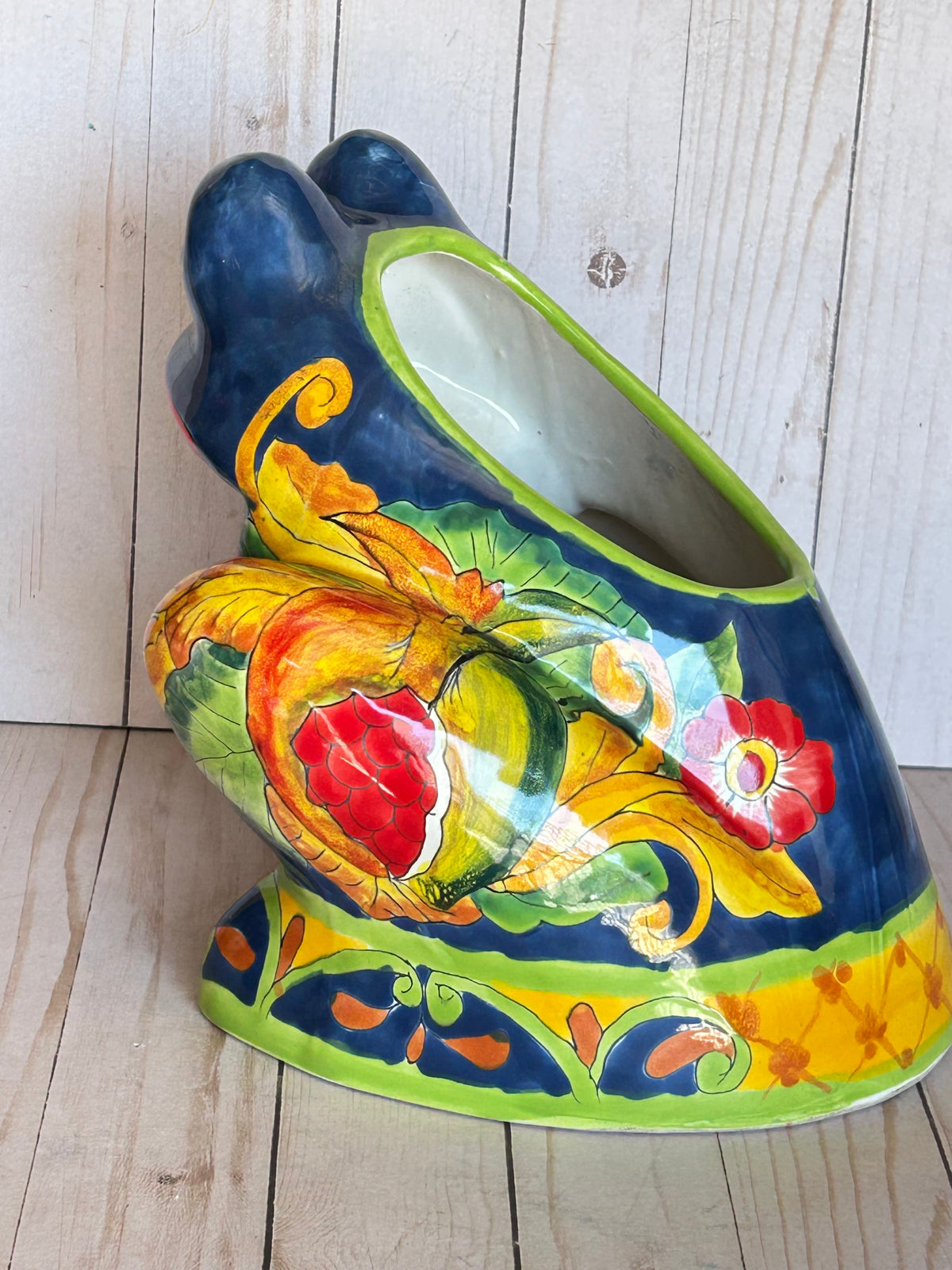 Handmade Talavera Bullfrog Planter 9.75"Tall