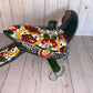 Handmade Ceramic Hanging Parrot: Maya Pattern Mexican Decor