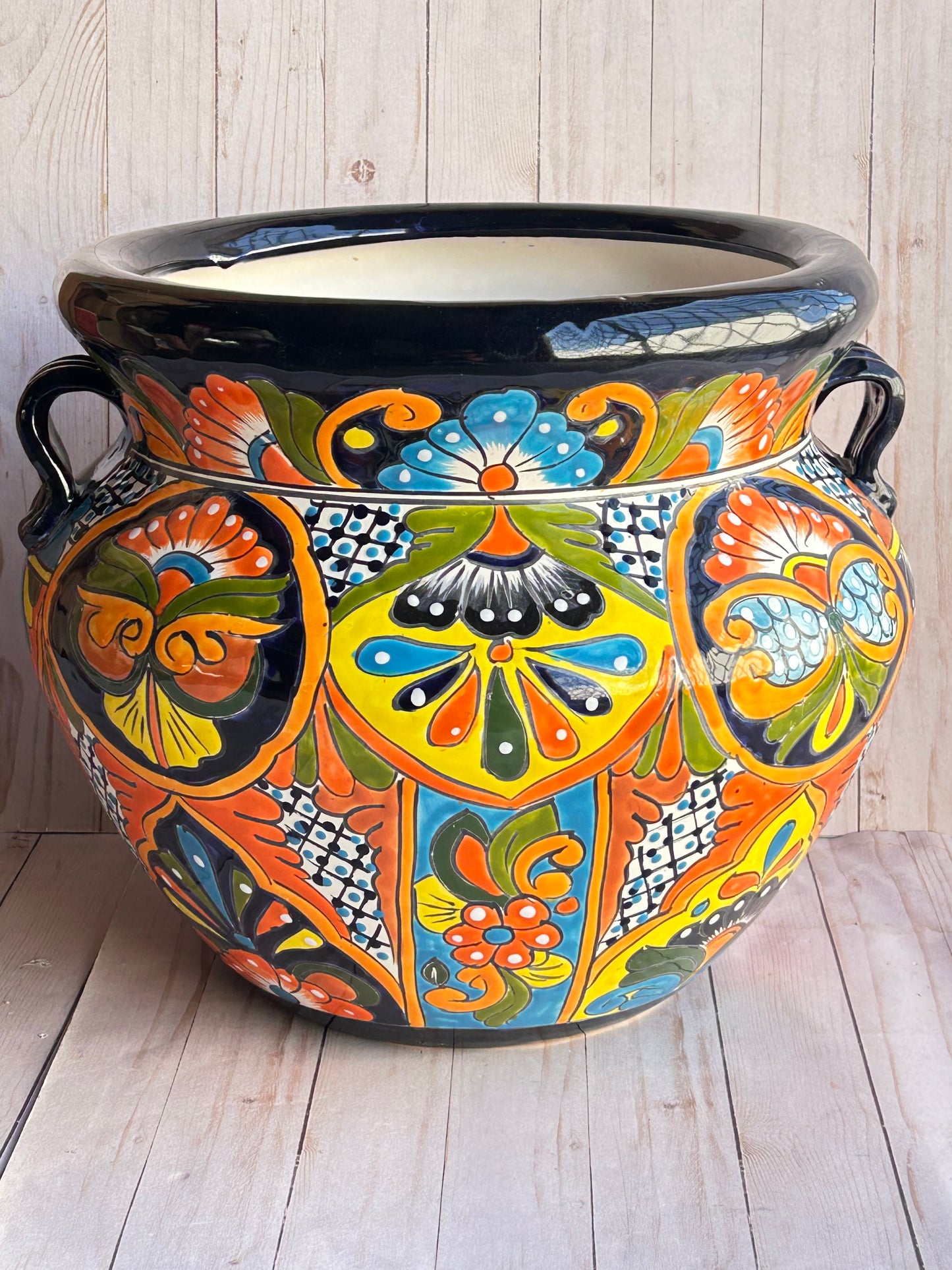 Handmade Talavera Michoacanas Planters MD-12.5"H/ LG-15"H