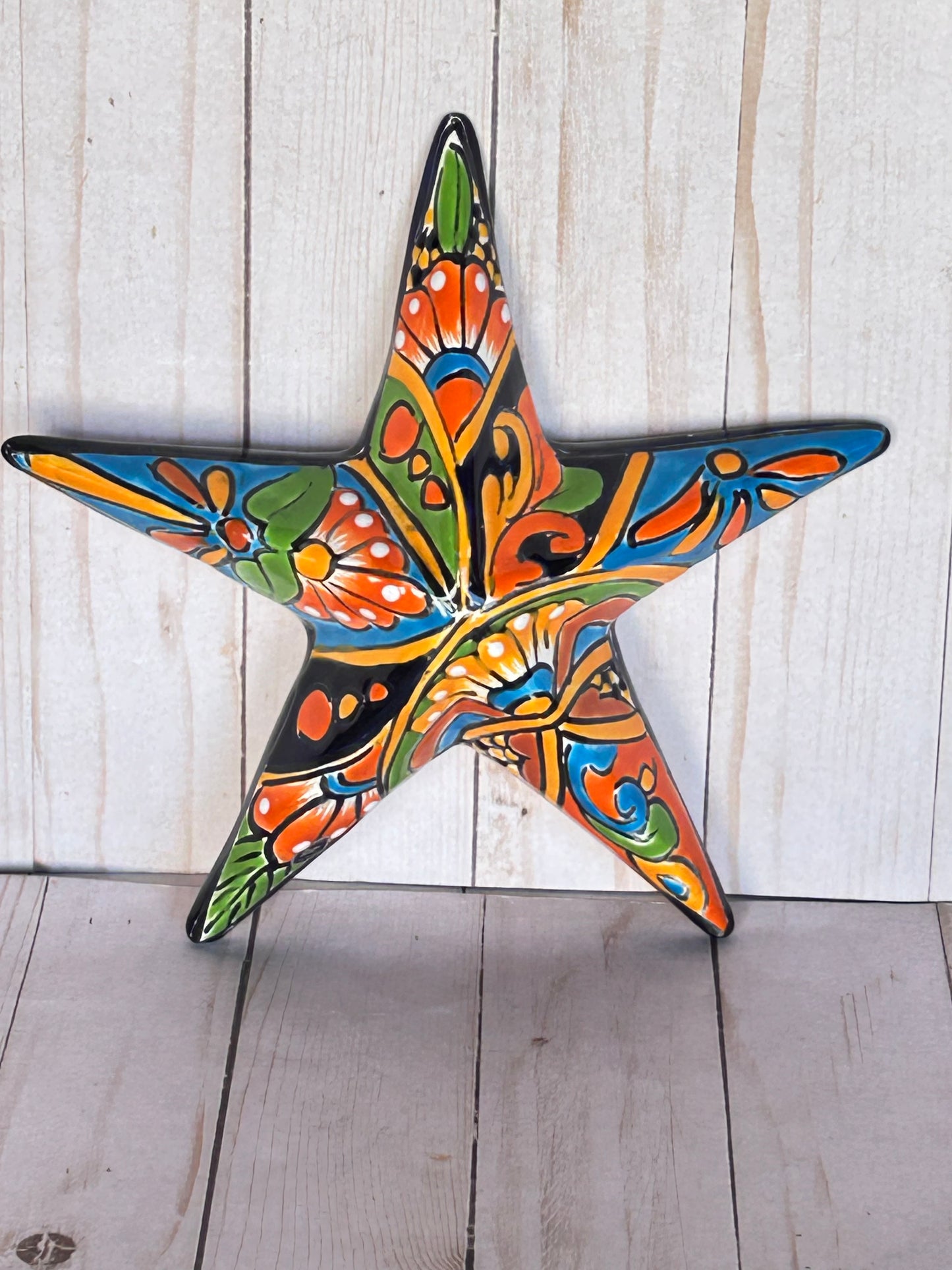 Hand-Crafted Talavera Ceramic Wall Star