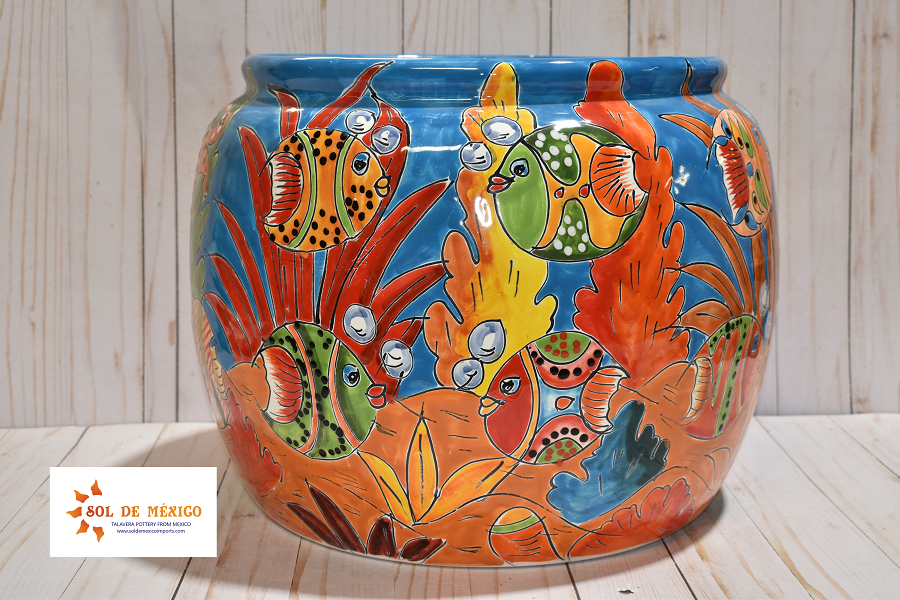 COLLECTION ROUND TALAVERA FLOWER PLANTERS