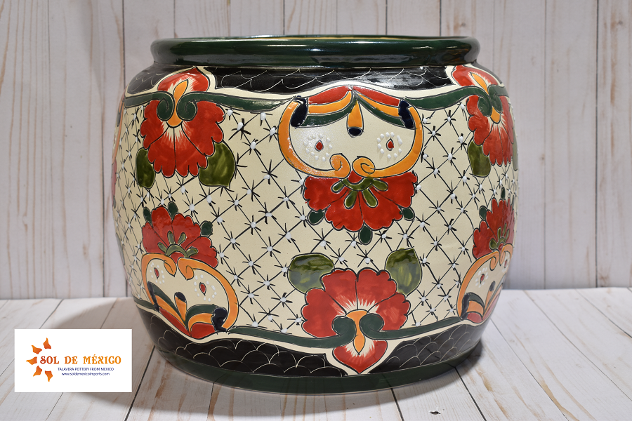 COLLECTION ROUND TALAVERA FLOWER PLANTERS