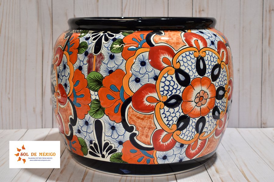 COLLECTION ROUND TALAVERA FLOWER PLANTERS