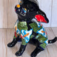Sitting Handmade Talavera Chihuahua Figurines – Colorful Mexican Pottery Puppies