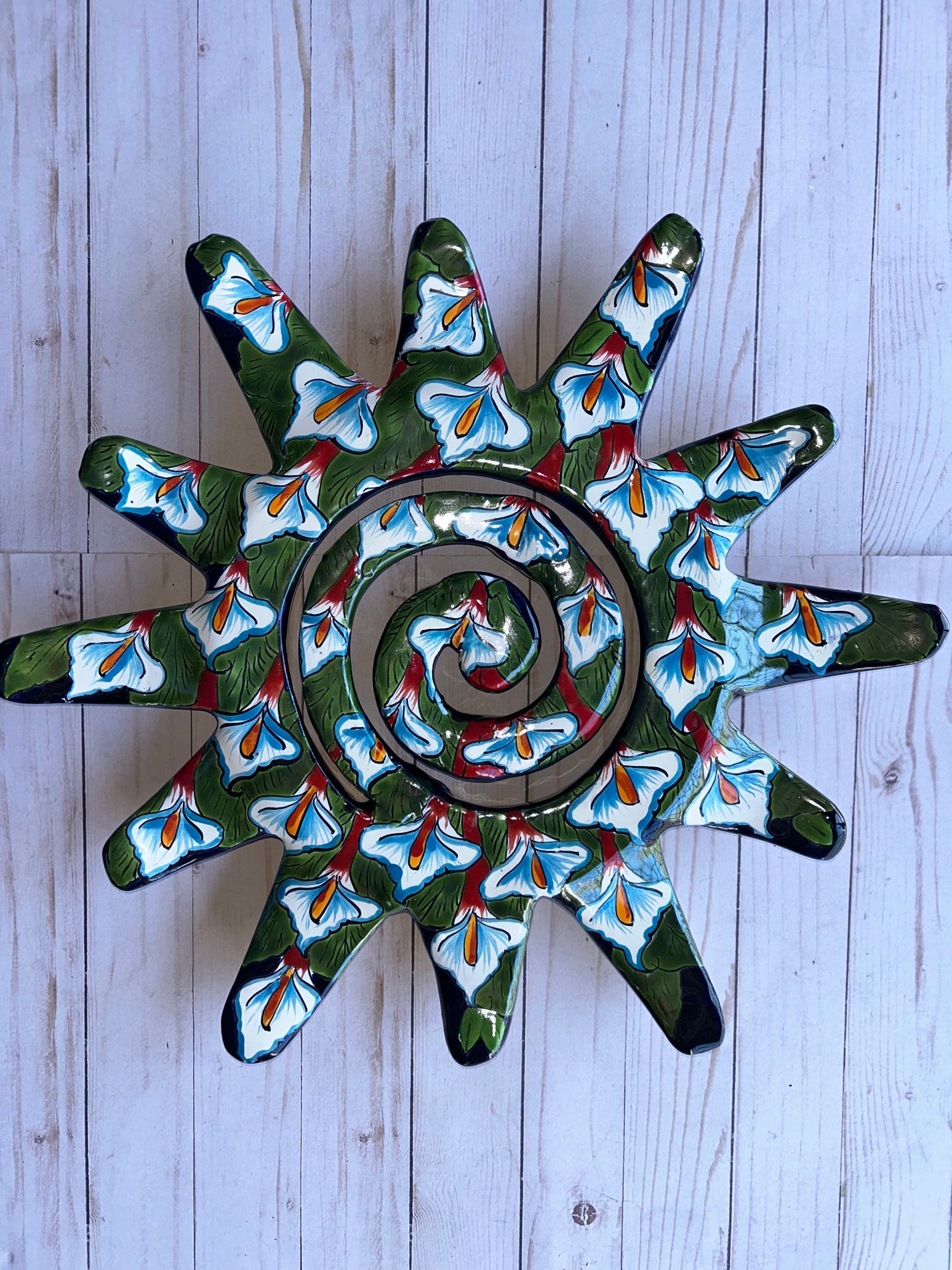 Bright Spiral Sun Talavera Ceramic