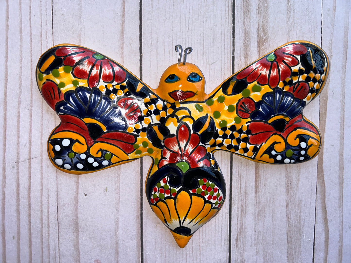 Hand-Painted Talavera Ceramic Wall Bees