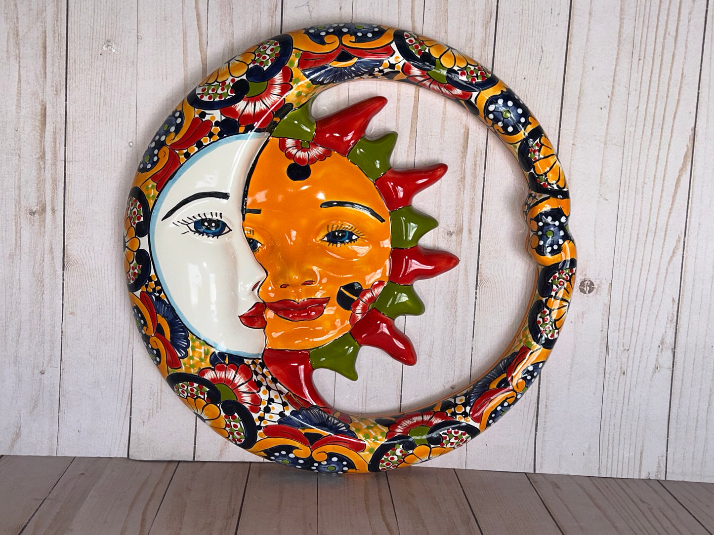 Large Mexican Talavera Hanging Eclipses