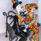 Talavera Small Bride&Groom with Iron Bench Day of the dead.