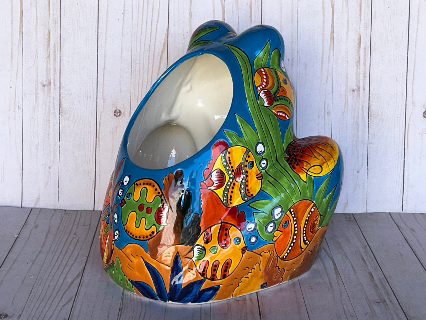 Beautiful Handmade Talavera Bullfrog Flower Planters