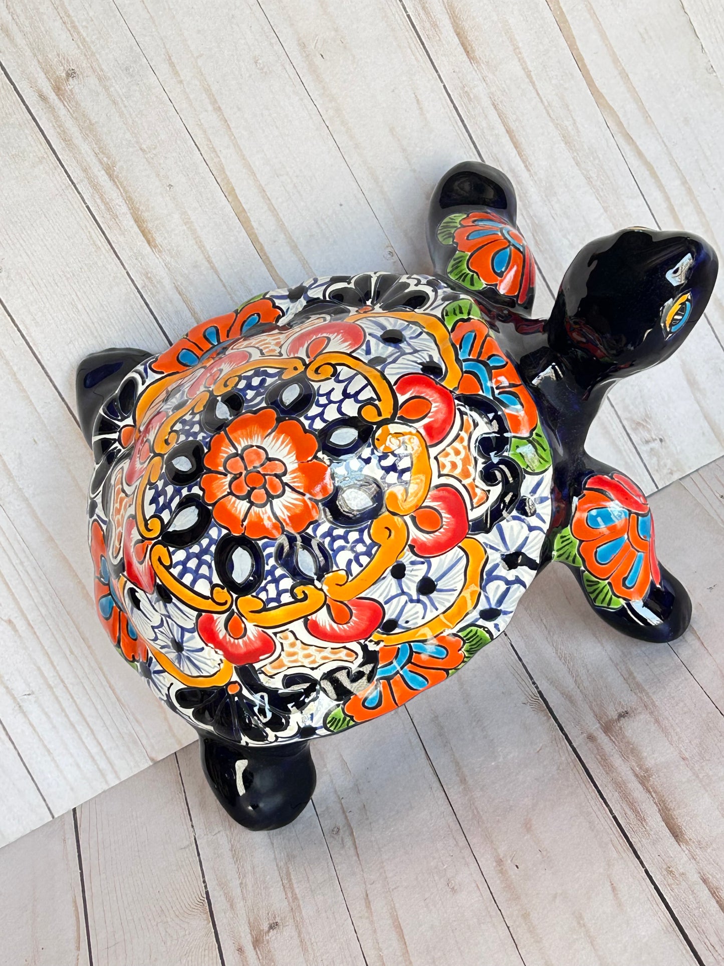 Handmade Talavera Ceramic Garden Turtles