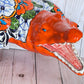 Hand Painted Mexican Ceramic Talavera Alligator Sculpture