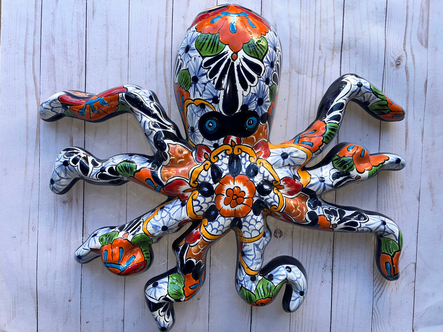 Handcrafted Talavera Ceramic Wall Hanging Octopus