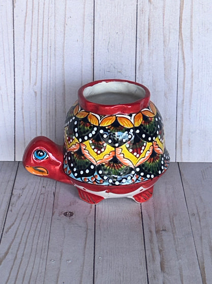 Talavera Turtle Planter- Handmade Mexican Ceramic Flower Pot