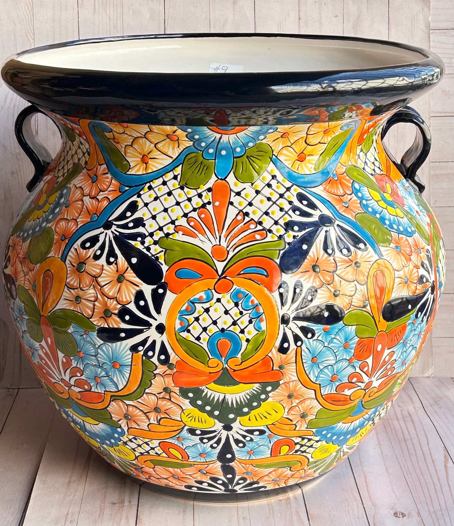 extra large ceramic flower pots Extra Large Talavera Michoacanas Pots 20” H x 21” W – Sol de Mexico Imports