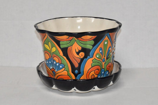 Small Talavera Planters with Saucer Plate Attached
