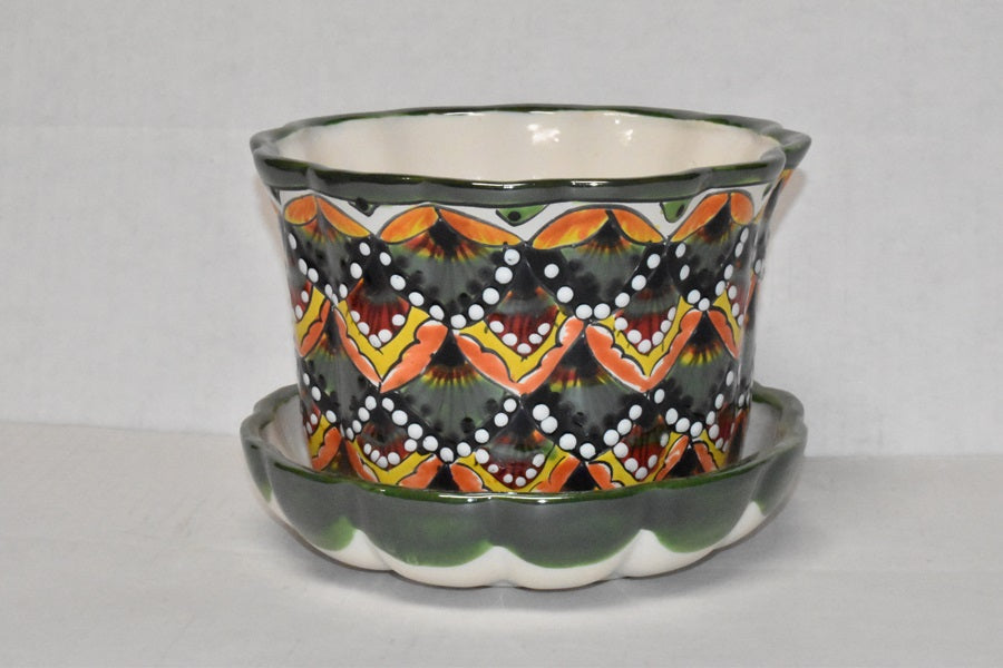 TALVERA POTS WITH SAUCER PLATE