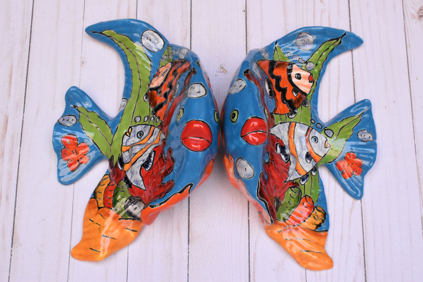 Wall Talavera Angel-Fish Set of 2pc.