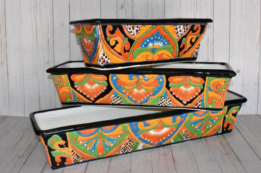 Long Window Talavera Boxes Choose Size & Color Selling by Each