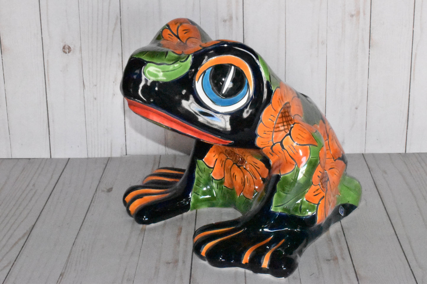 Talavera Flower Planter Frog